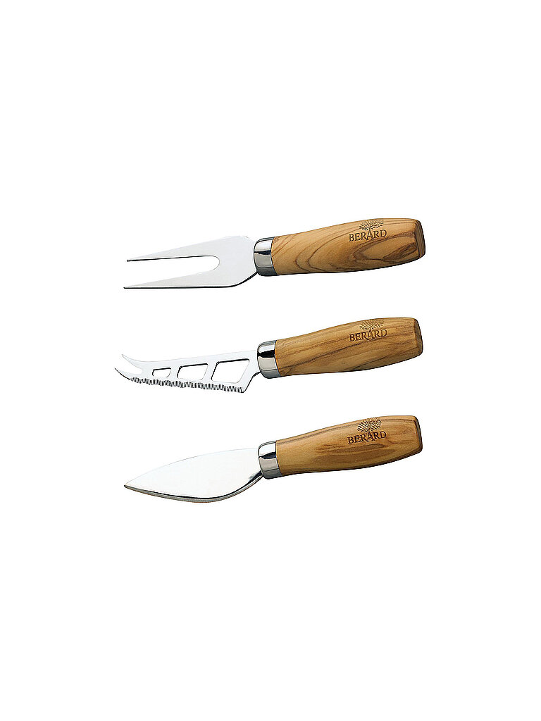 Messer-Set BERARD FRANCE 1892 Kochmesser-Sets braun (holzfarben) Küchenmesser-Sets für Käse hochwertige Edelstahlklingen mit Olivenholzgriff