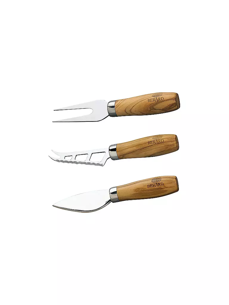 BERARD | Käse Messer Set 3er aus Olivenholz | braun