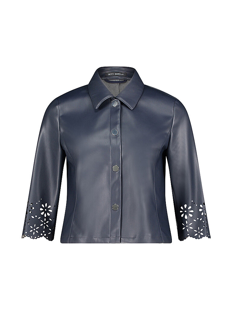 BETTY BARCLAY Blazer  in Lederoptik dunkelblau | 42