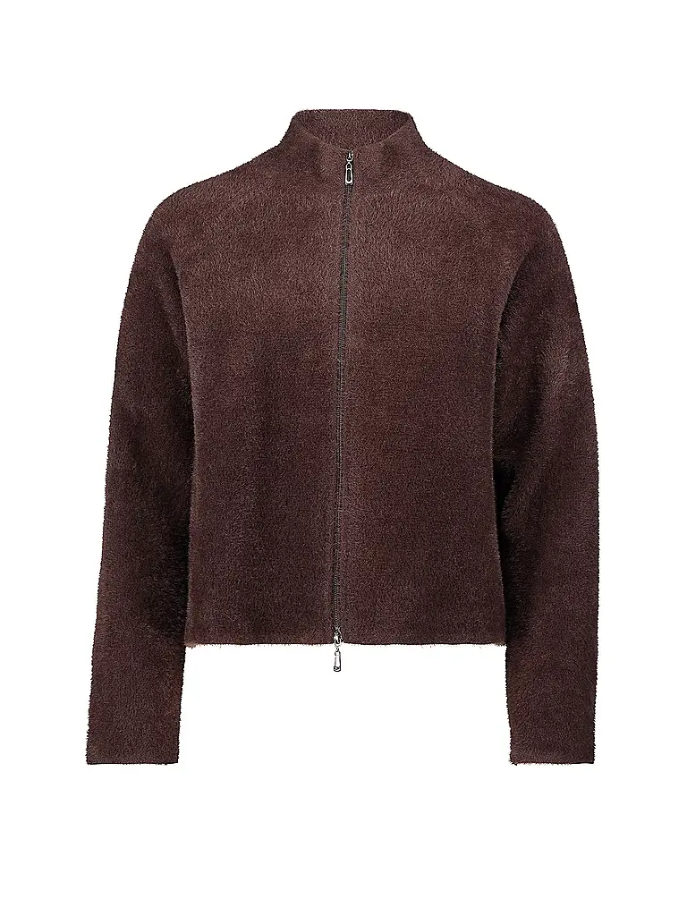 BETTY BARCLAY | Strickjacke in Felloptik | Braun