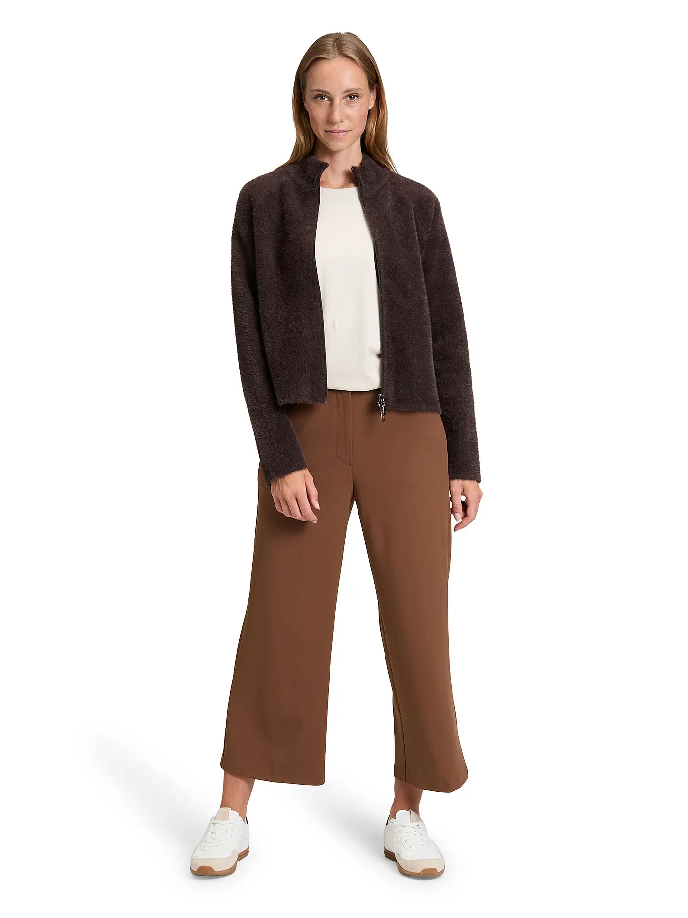BETTY BARCLAY | Strickjacke in Felloptik | braun