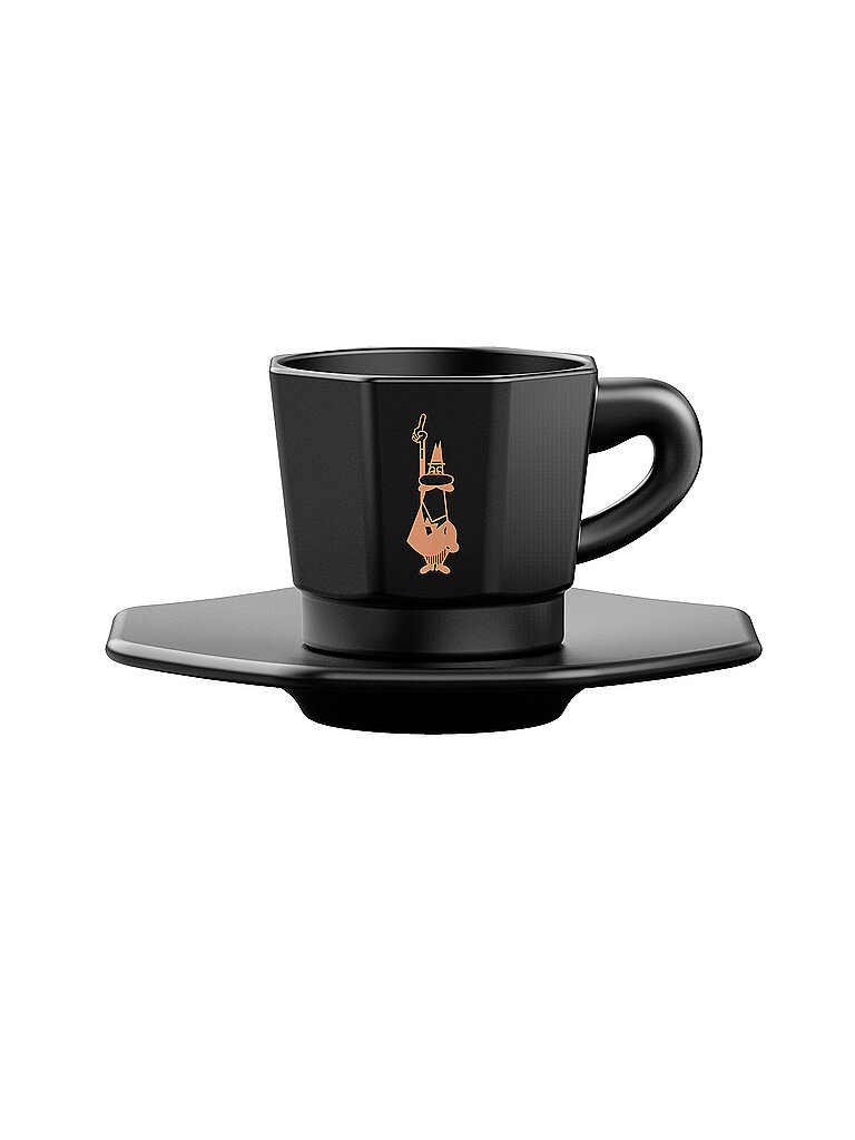 BIALETTI Espresso Tassen 4er Set Schwarz/Kupfer schwarz