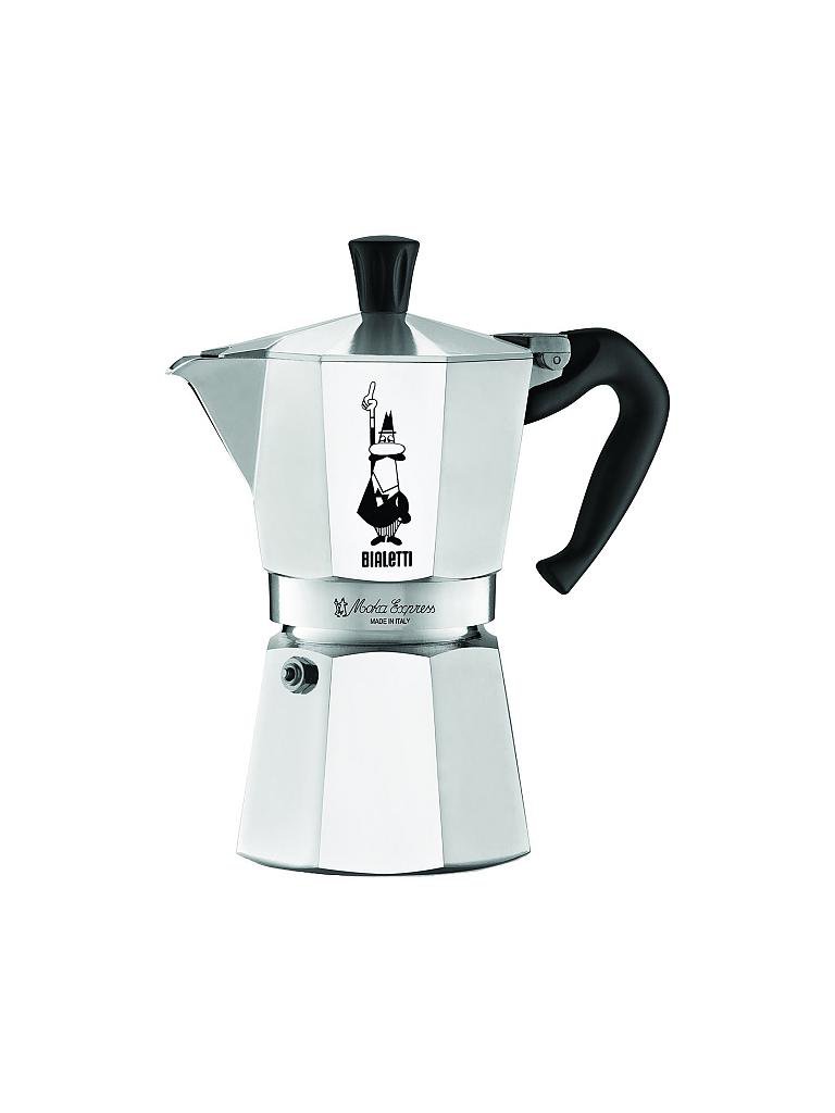 BIALETTI Espressokocher Moka 6 Tassen silber