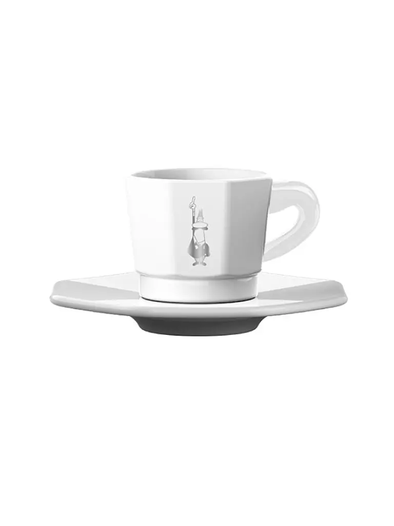 Espressotassen 4er BIALETTI Weiss/Gold Set eckig weiss