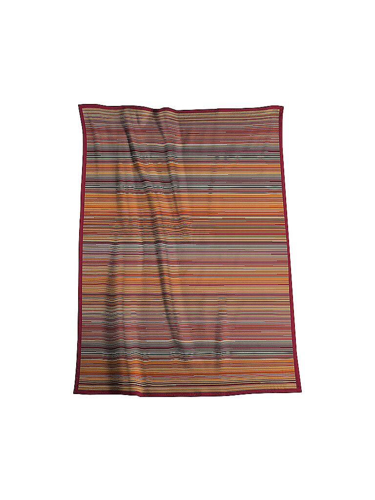 BIEDERLACK Wohndecke - Plaid Cotton Home 150x200cm Stripe Curry rot