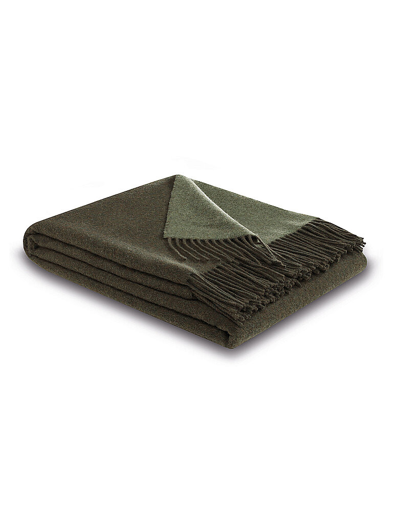 BIEDERLACK Plaid CASHMERE 130x170cm Forest Salvia dunkelgrün