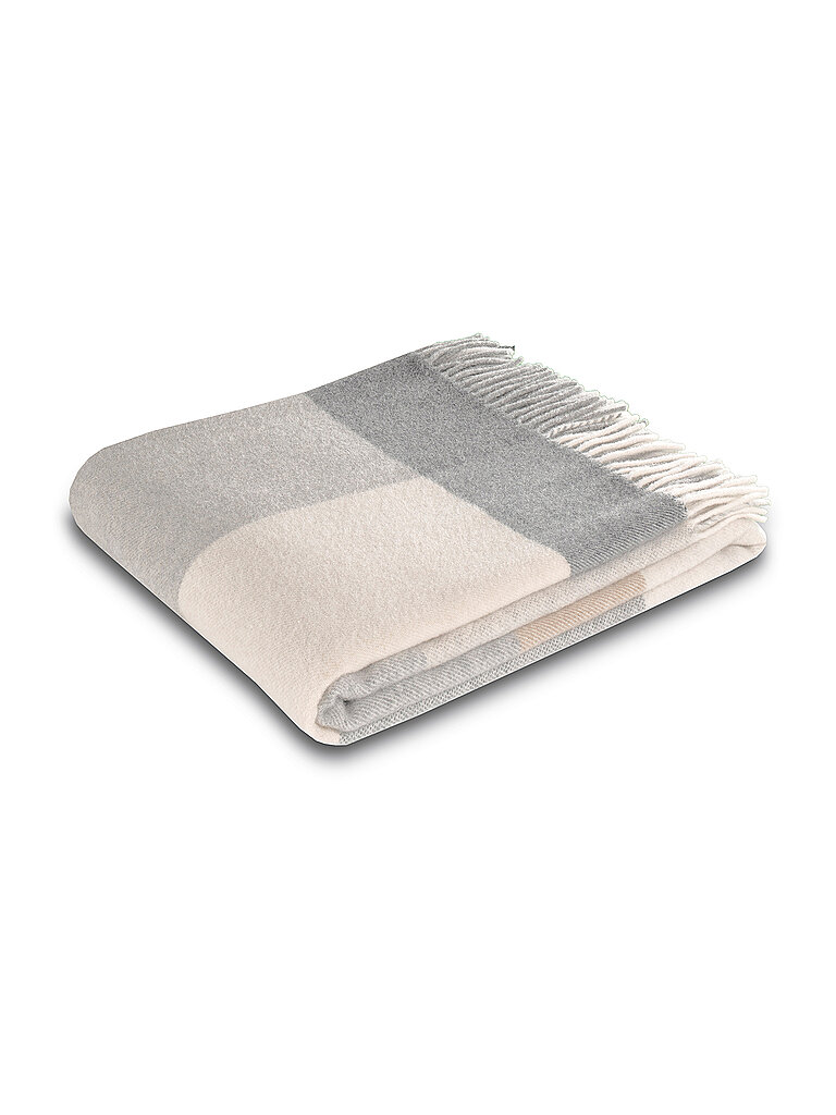 BIEDERLACK Tagesdecke PLAID CASHMERE 130x170cm Pleasant Stone hellgrau