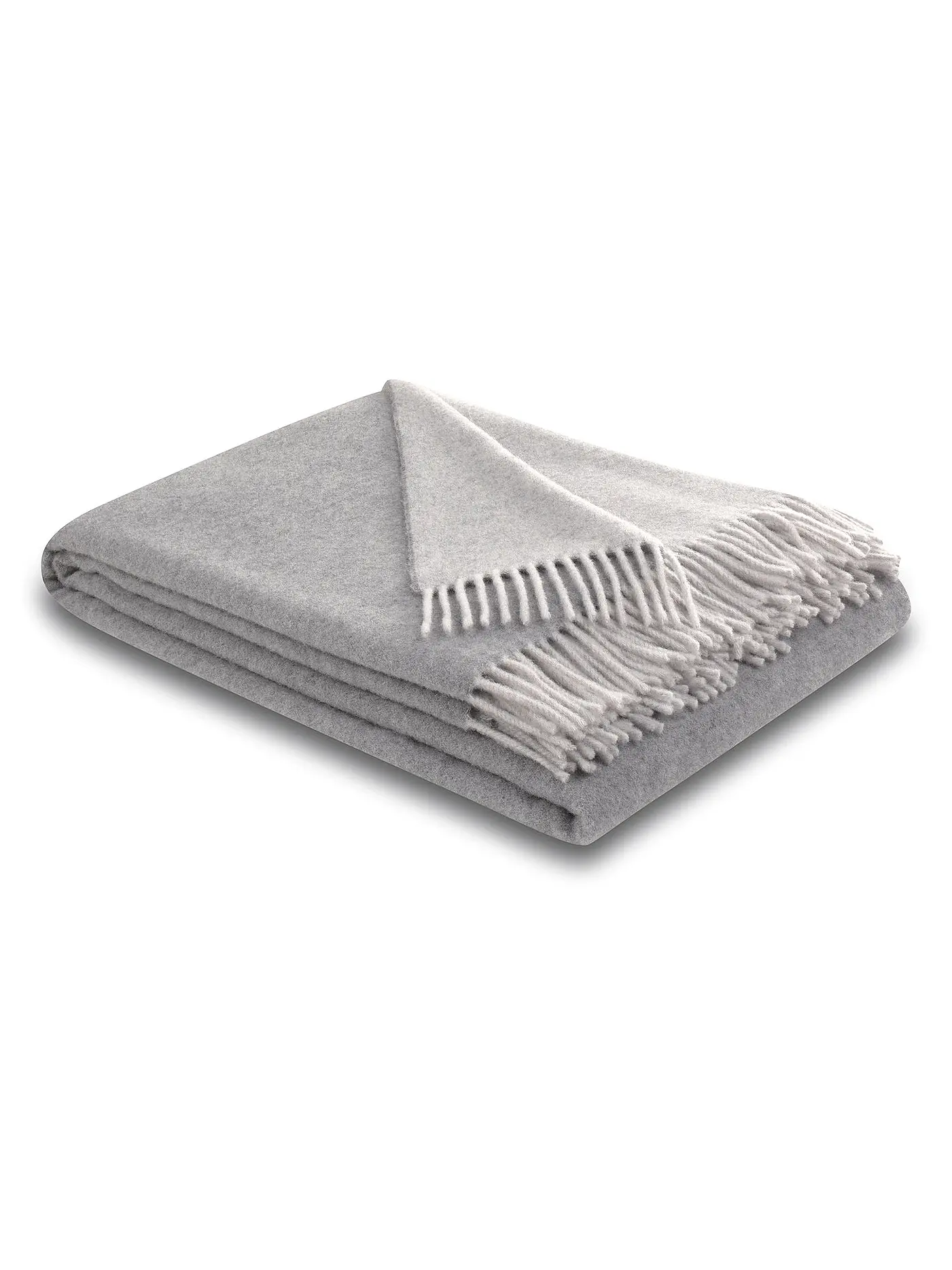 BIEDERLACK | Kaschmir Wohndecke - Plaid 130x170cm | hellgrau