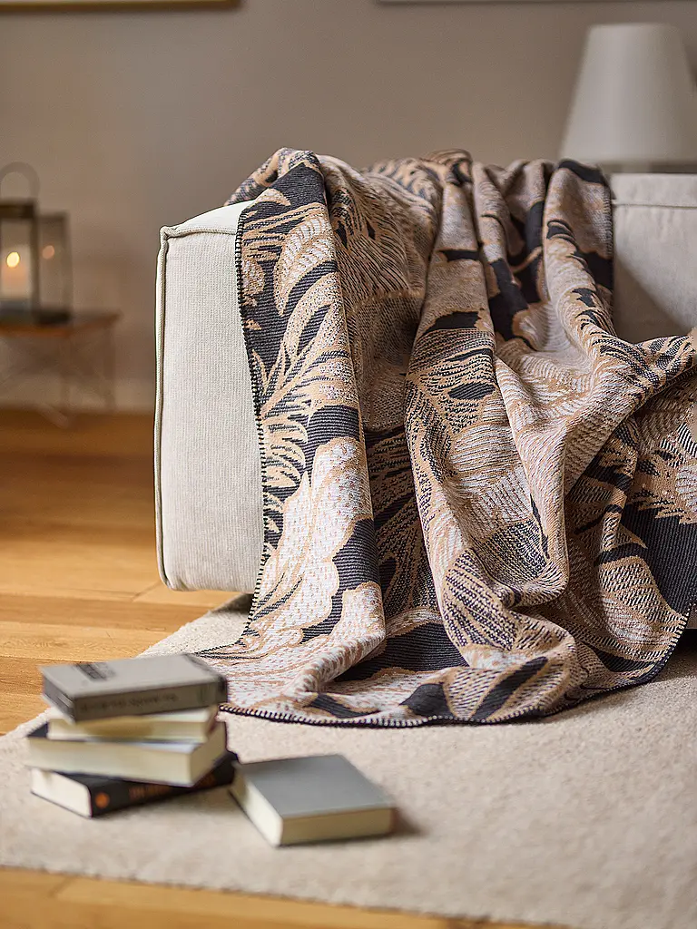 BIEDERLACK | Wohndecke - Plaid 150x200cm SIMPLY ELEGANT Leavy Luxe | hellbraun