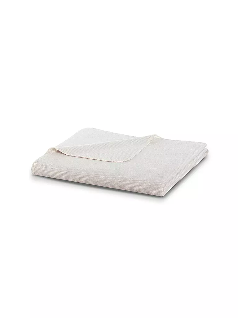 BIEDERLACK | Wohndecke Plaid 150x200cm OVERLOCK-STICH Pearl Grey | hellgrau