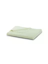 BIEDERLACK | Wohndecke Plaid 150x200cm OVERLOCK-STICH Pearl Grey | hellgrün