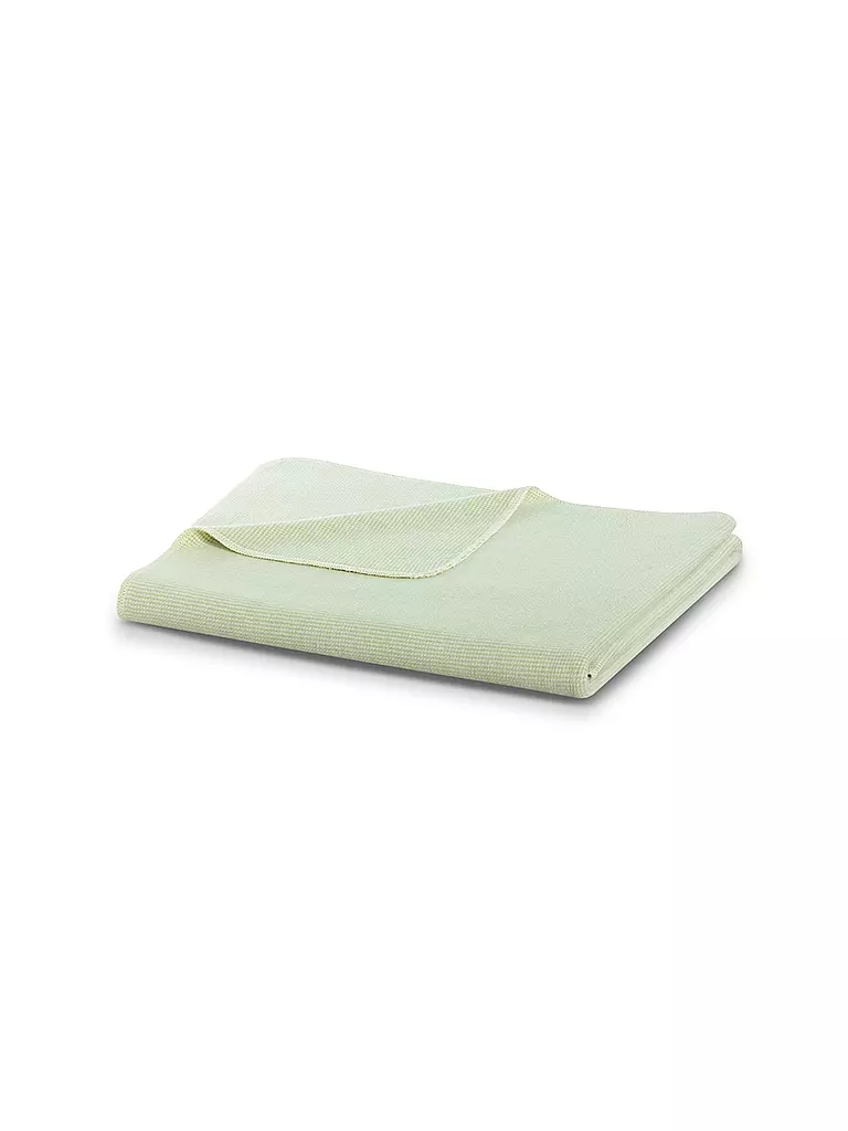 BIEDERLACK | Wohndecke Plaid 150x200cm OVERLOCK-STICH Pearl Mint | hellgrün