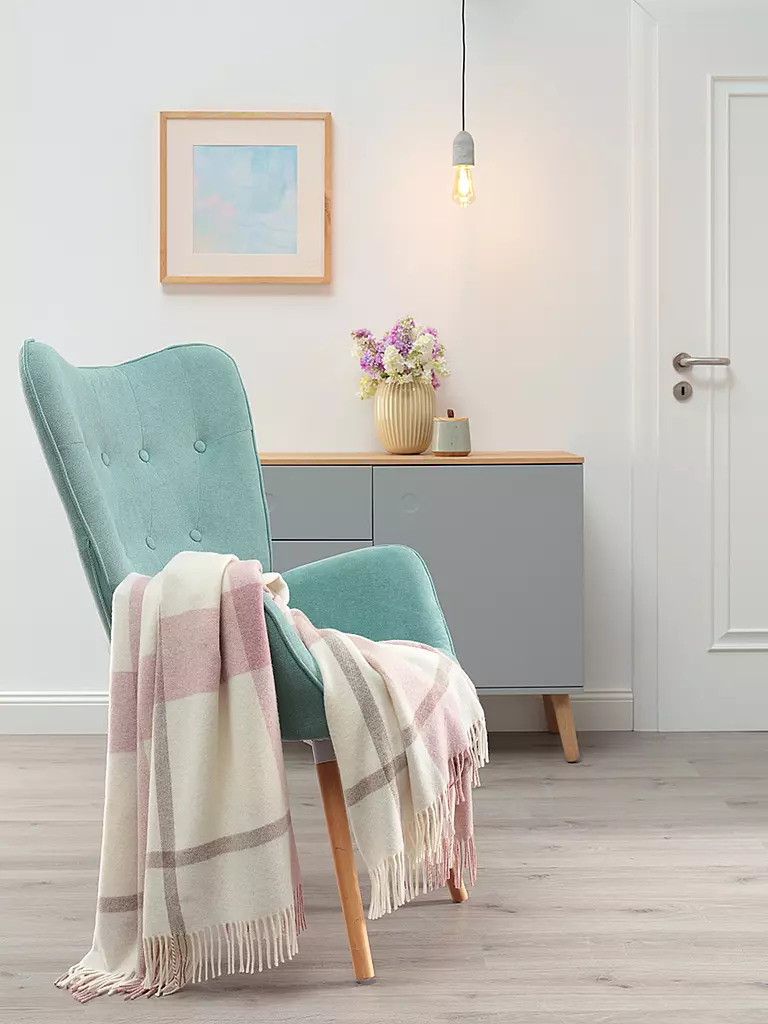 BIEDERLACK | Wohndecke Plaid MODERN CLASSIC 130x170cm Bergamo Rose | rosa