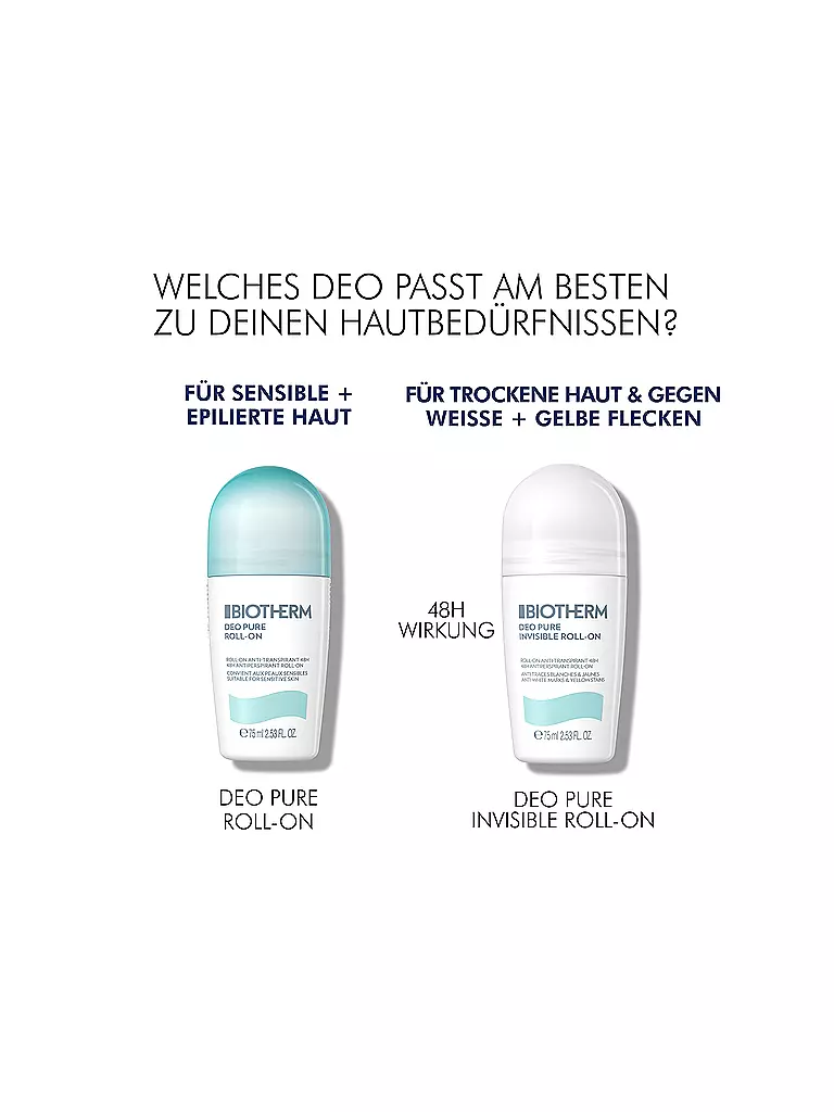 BIOTHERM | Deo Pure Invisible 48h Roll-On 75ml | keine Farbe