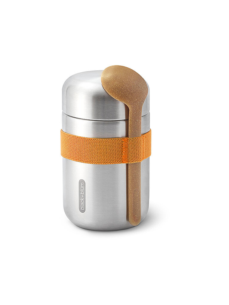 Thermobecher BLACK+BLUM Food Flask Trinkgefäße Gr Ø 9 cm x 15 cm 400 ml orange Thermobecher und Coffee to go hält Speisen lange heiß auslaufsicher inkl Löffel 400 ml