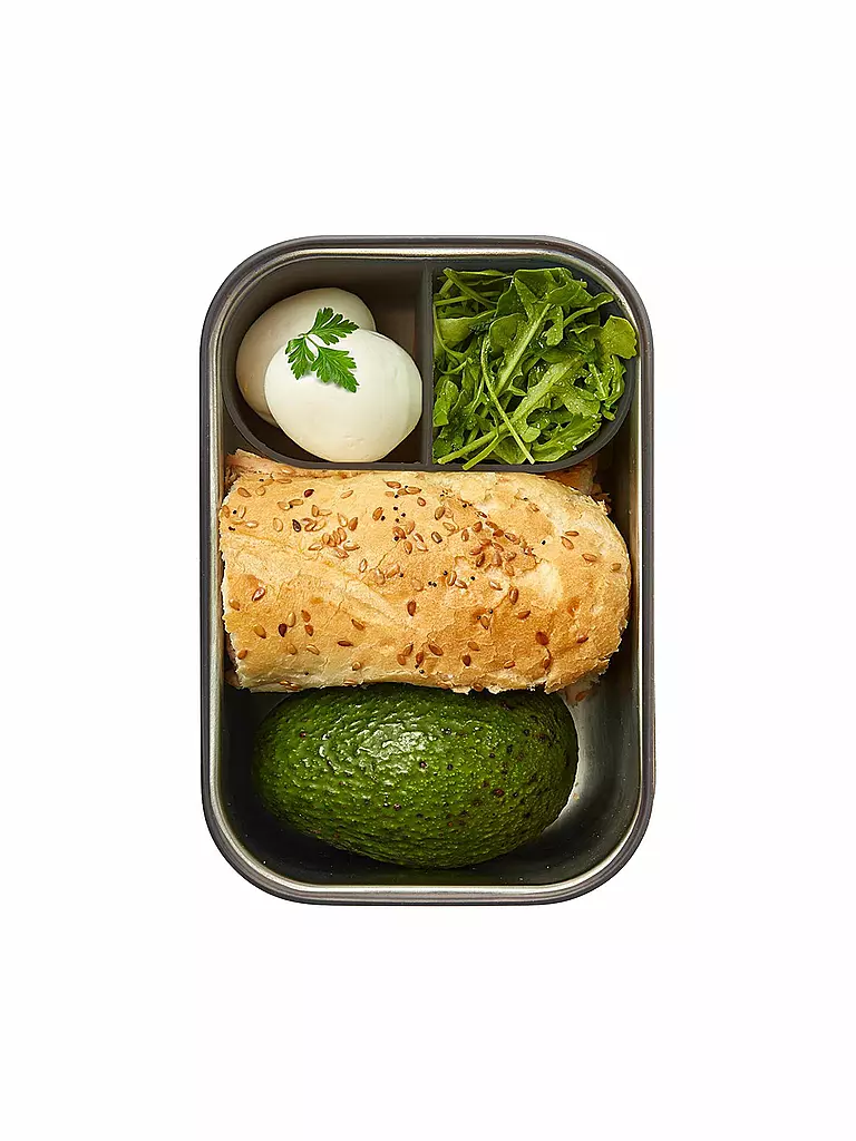 BLACK+BLUM | Frischhaltedose - Lunchbox gross 19x13,5cm Olive/Edelstahl | blau