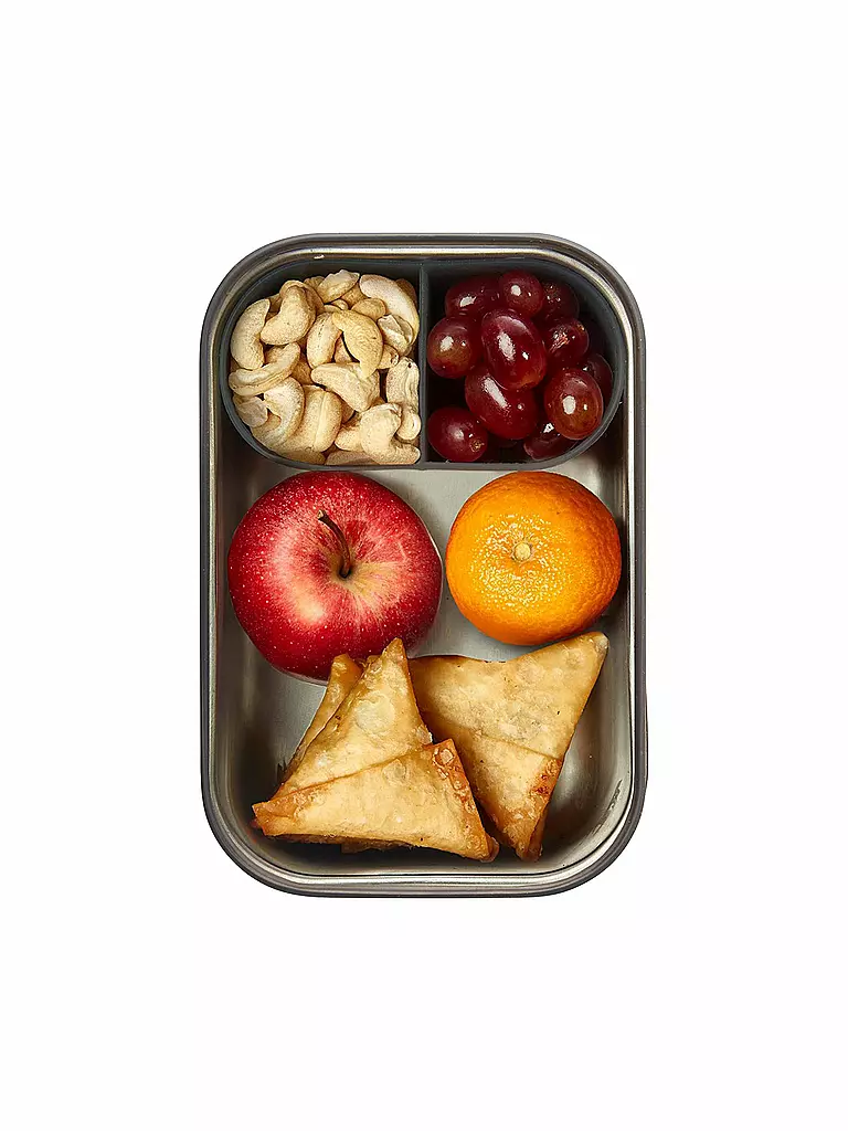 BLACK+BLUM | Frischhaltedose - Lunchbox gross 19x13,5cm Olive/Edelstahl | blau