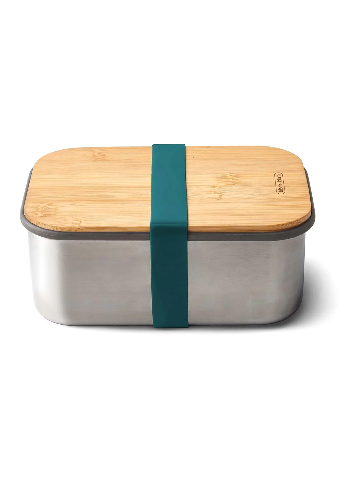 BLACK+BLUM | Frischhaltedose - Lunchbox gross 19x13,5cm Olive/Edelstahl | blau