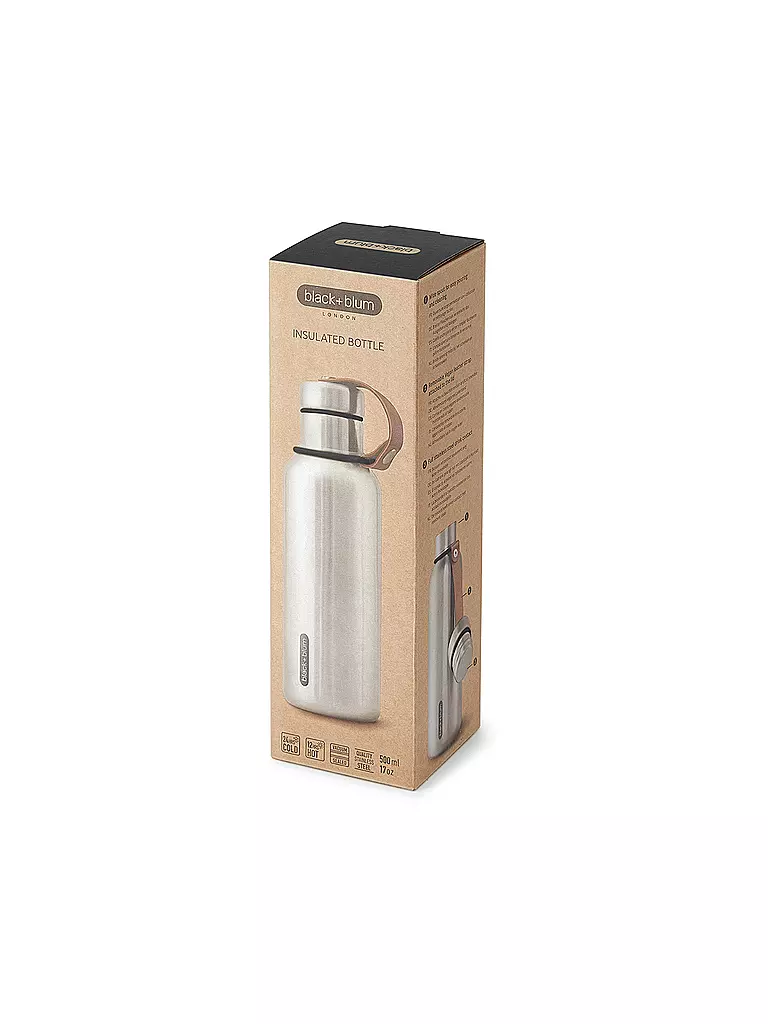 BLACK+BLUM | Isolierflasche 0,5l Schwarz/Edelstahl | schwarz