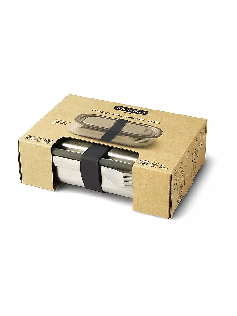 BLACK+BLUM | Lunchbox Gross 1l Schwarz/Edelstahl | schwarz