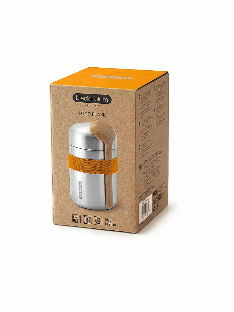 BLACK+BLUM | Thermosbehälter - Food Flask 400ml Orange/Edelstahl | olive