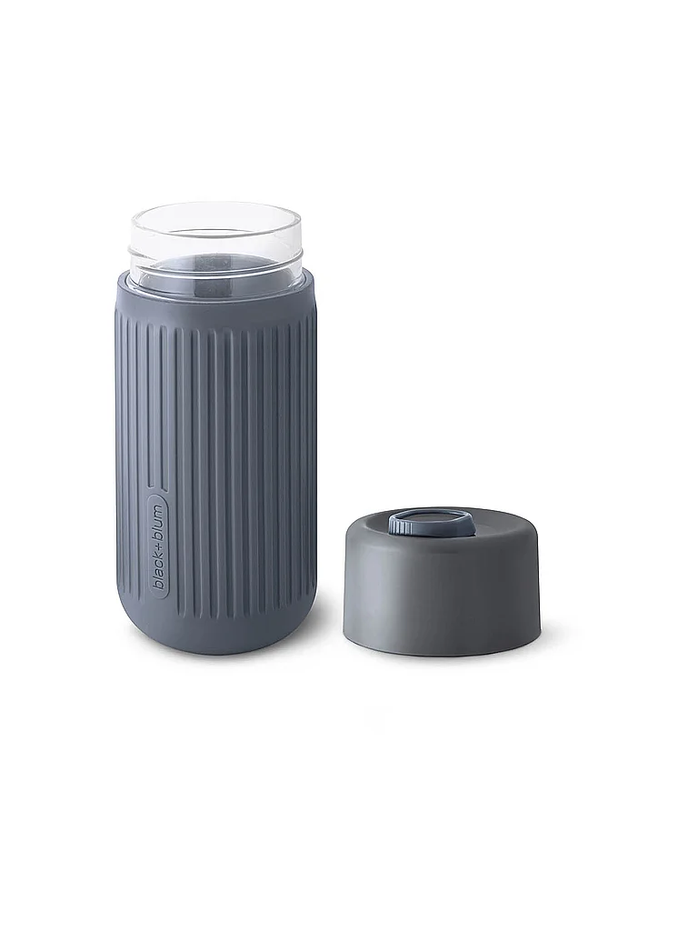 BLACK+BLUM Coffee-To-Go Becher 340ml Schiefer/Glas grau