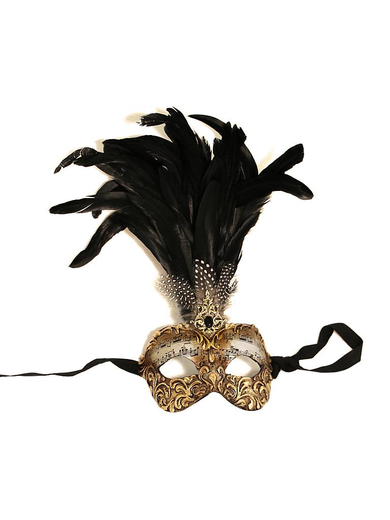 BLUEMOON | Venezianische Maske "Ciuffo - Stucco Musica" | transparent