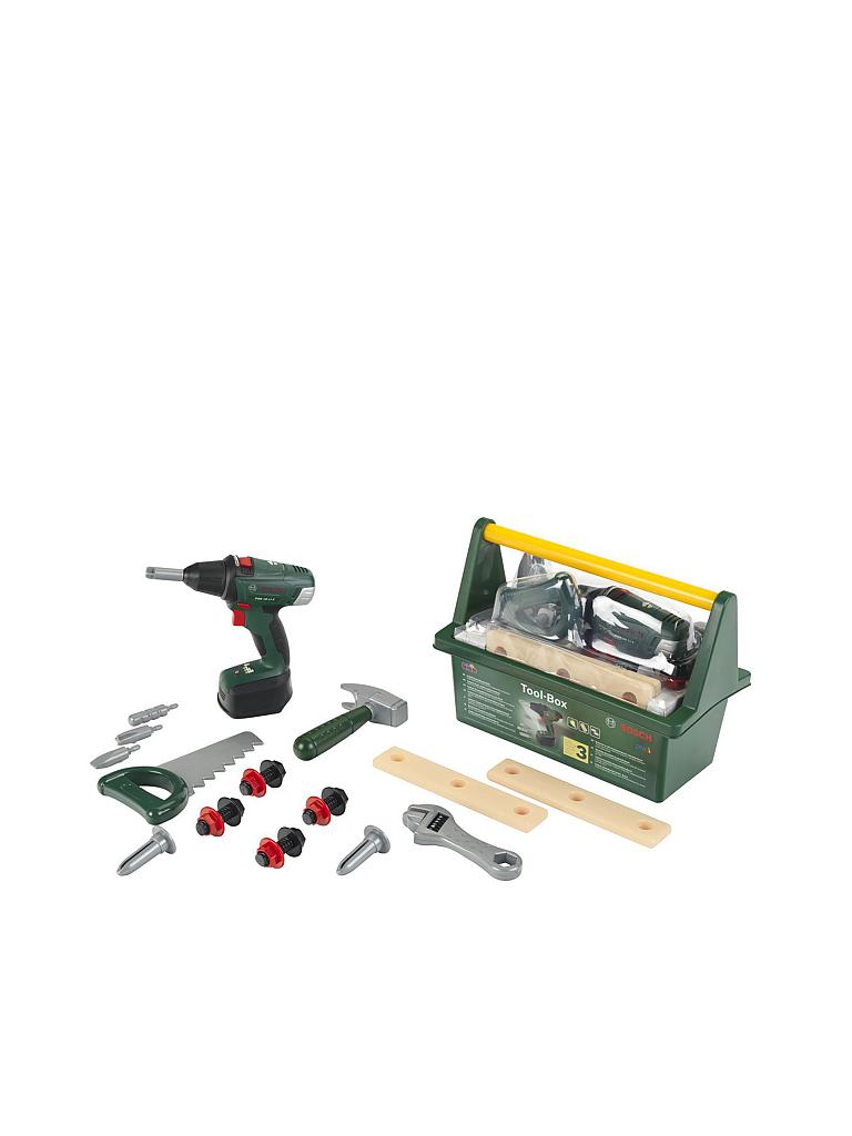 Bosch Spielzeug Werkzeugkiste Mit Akkuschrauber Grun