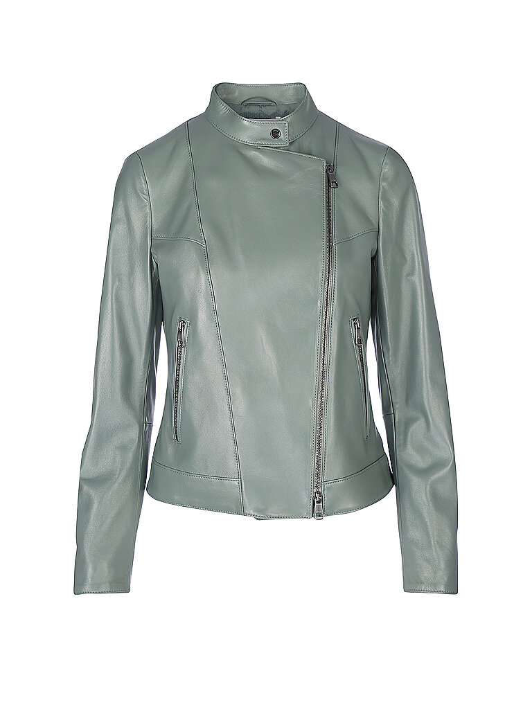 BOSS Lederjacke Samaki grün | 36
