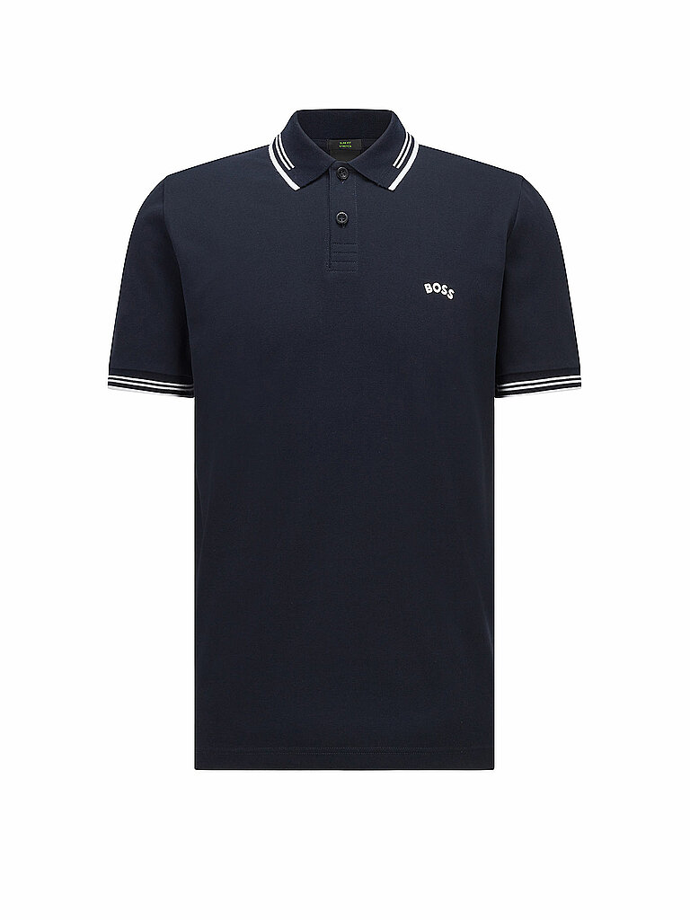 BOSS Poloshirt Slim Fit Paul Curved blau | S