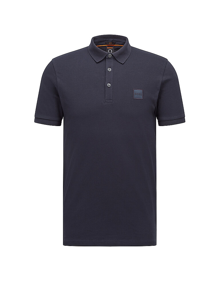 Slim Fit Poloshirt mit kurzer Knopfleiste