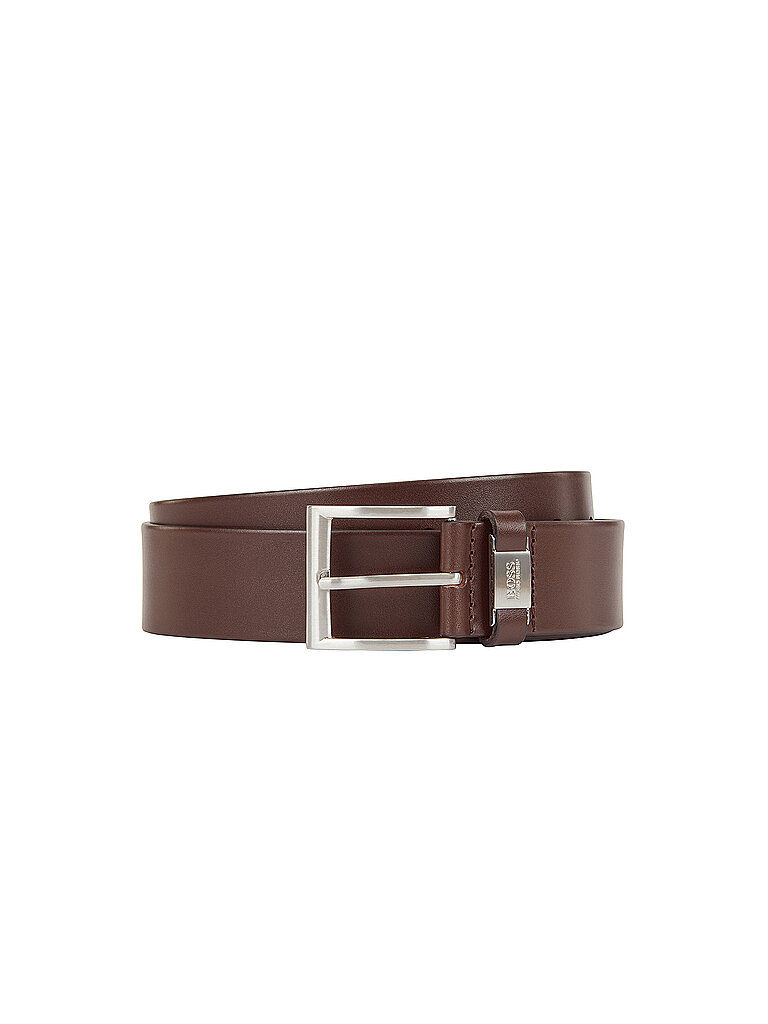 BOSS Herren Gürtel Ledergürtel Echt Leder Business Gürtel Connio, Farbe:Braun, GröÃŸe:85 Cm, Artikel:-202 Dark Brown
