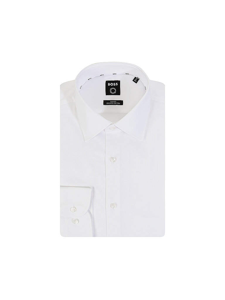 Slim Fit Businesshemd aus Popeline mit Stretch-Anteil