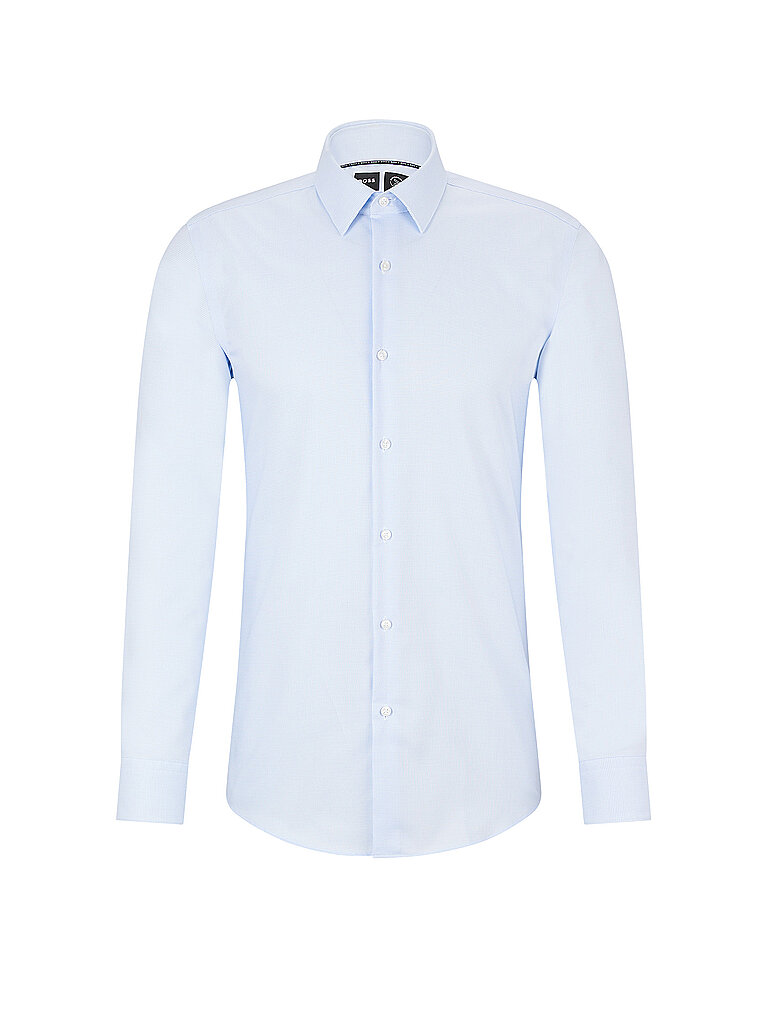 BOSS Herren P-HANK-s-C1-222 Slim-Fit Hemd aus strukturierter High-Performance-Baumwolle Hellblau 38