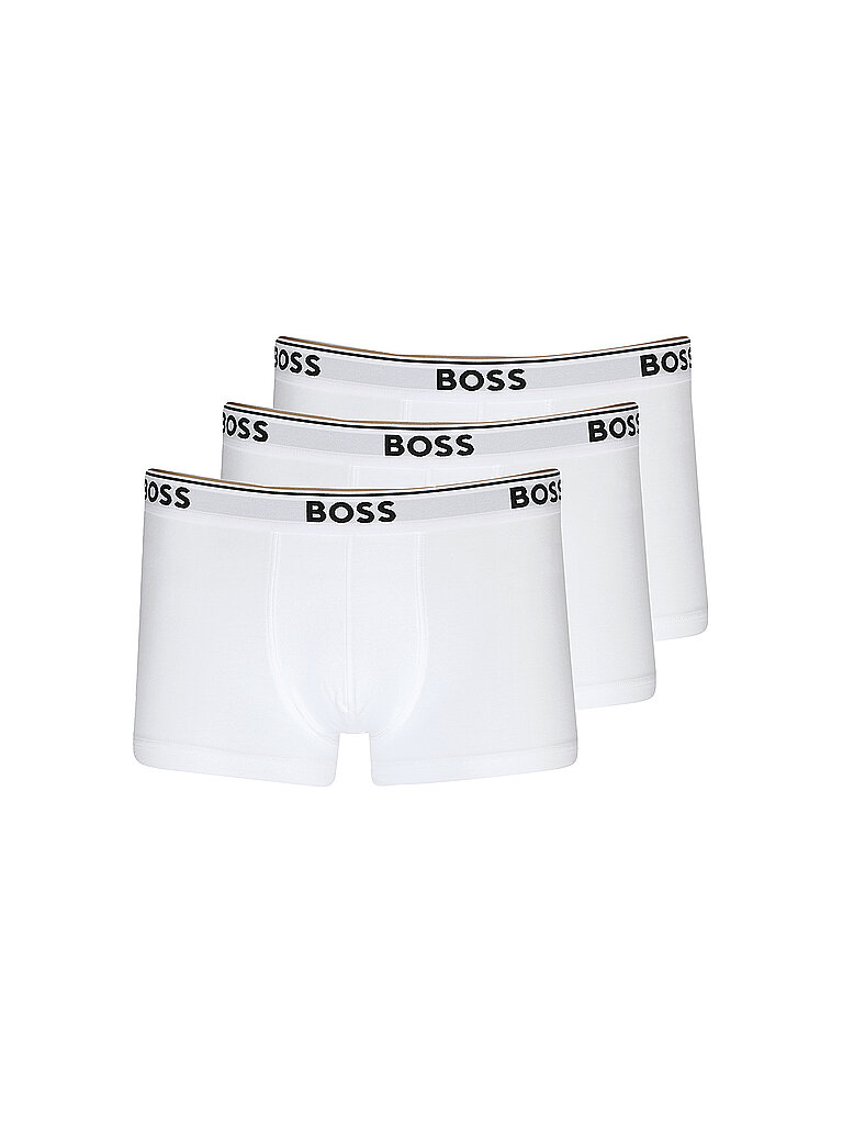 BOSS Hugo Herren Trunk 3p Co/EL Boxershorts, New - White100, L