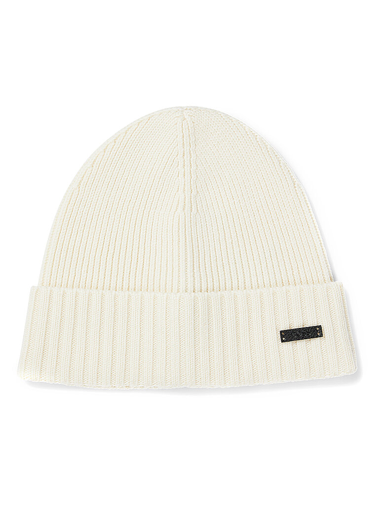 Beanie aus Schurwolle mit Label-Detail Modell Fati