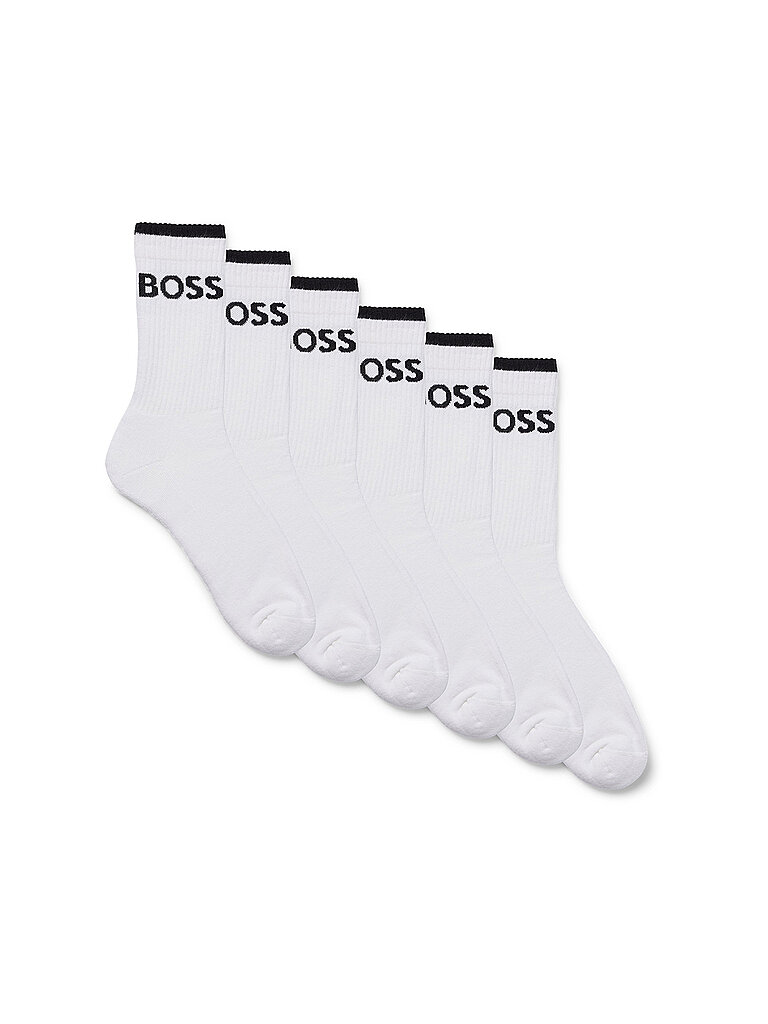 BOSS Bodywear - 6er-Pack Sneaker-Socken in Weiß mit Streifendetail