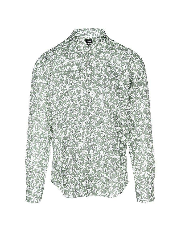 BOSS Leinenhemd Regular Fit hellgrün | 39