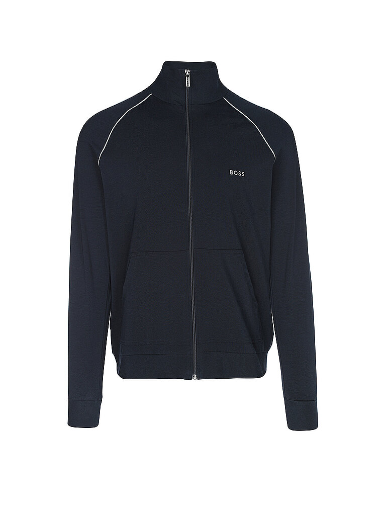 BOSS Herren Mix&Match Jacket Z Jacke aus Stretch-Baumwolle mit Reißverschluss und Logo-Stickerei Dunkelblau XXL