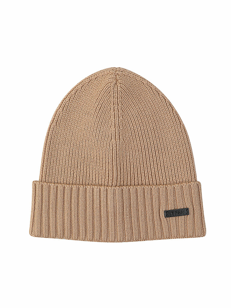 Beanie aus Schurwolle mit Label-Detail Modell Fati