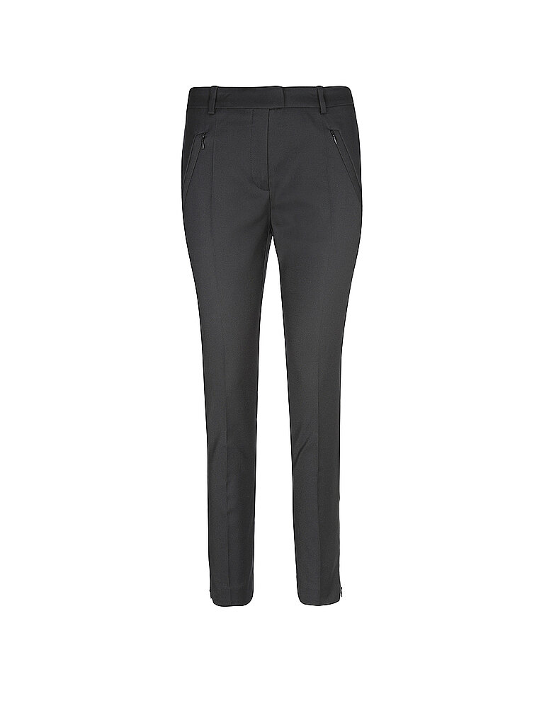 BOSS Damen Anaita5 Slim-Fit Hose in Cropped-Länge mit Reißverschluss am Saum Schwarz001 42