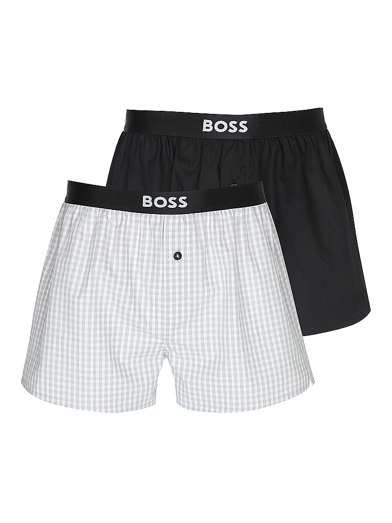 BOSS Boxershorts 2er Pkg open grey hellgrau | M