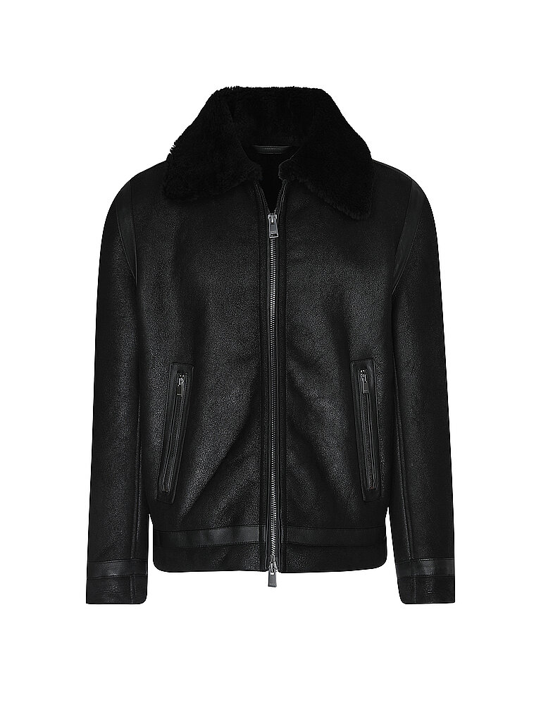 BOSS Lederjacke H-MORBIN schwarz | 50