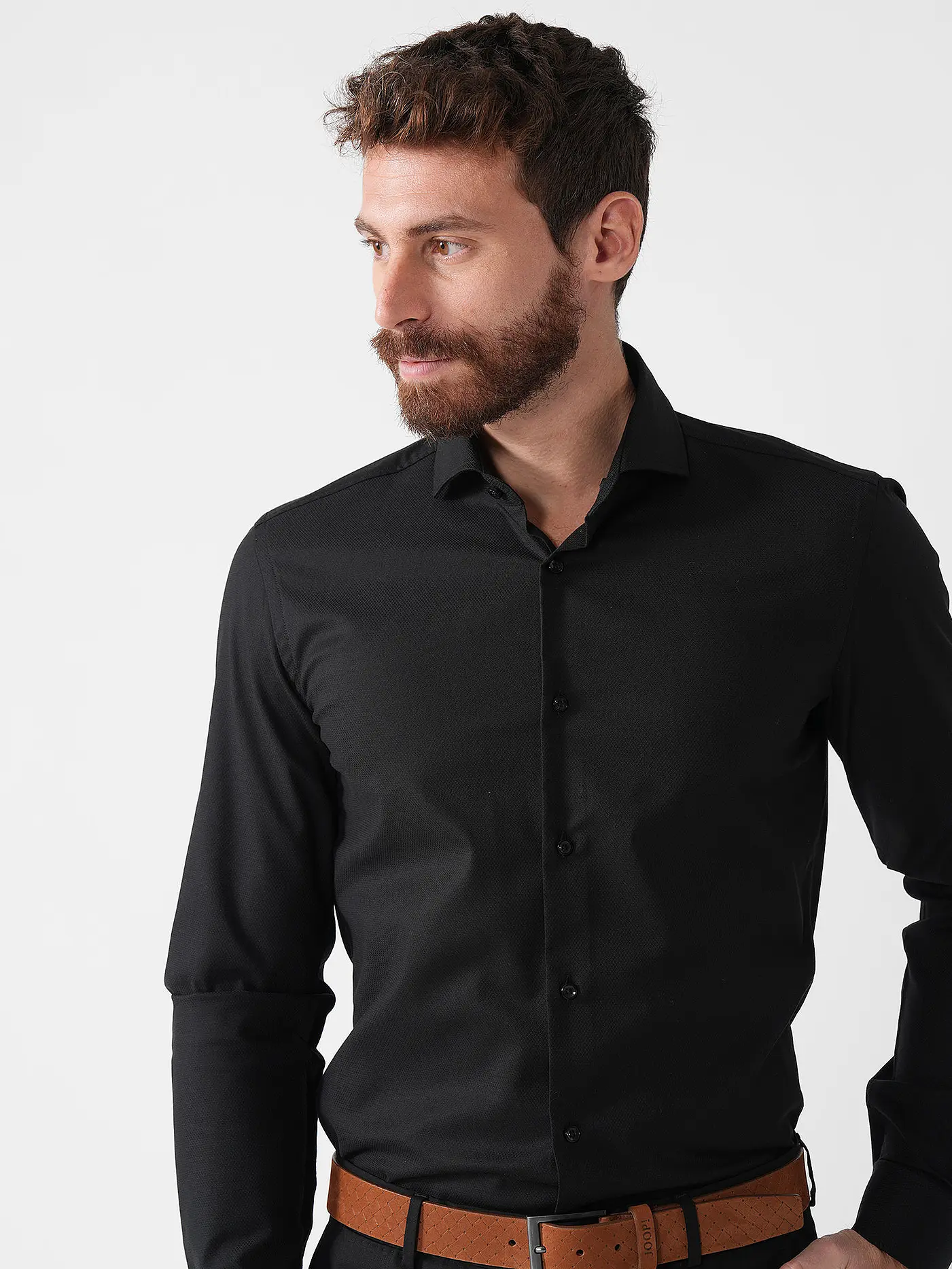 BOSS | Hemd Slim Fit HANK | schwarz