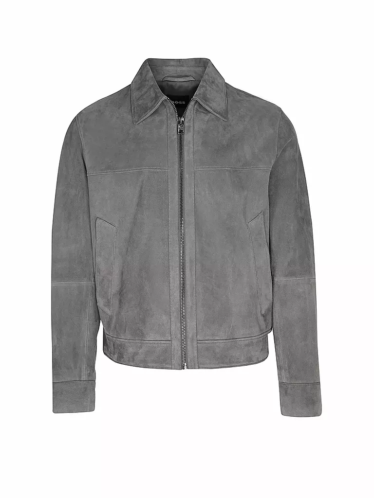 BOSS | Lederjacke H-MALBANO5  | grau