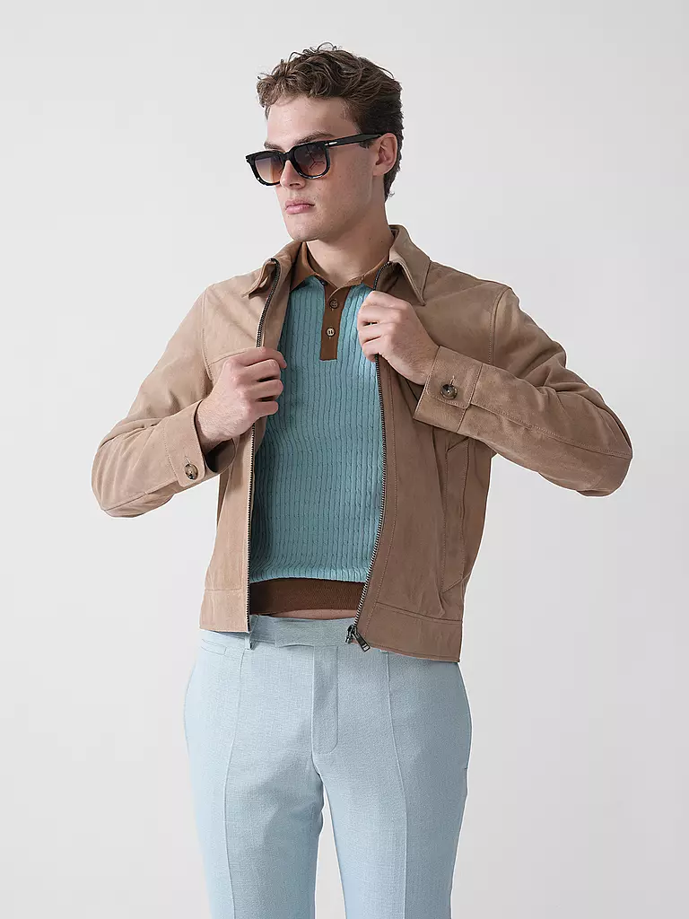 BOSS | Lederjacke H-MALBANO5 | grau