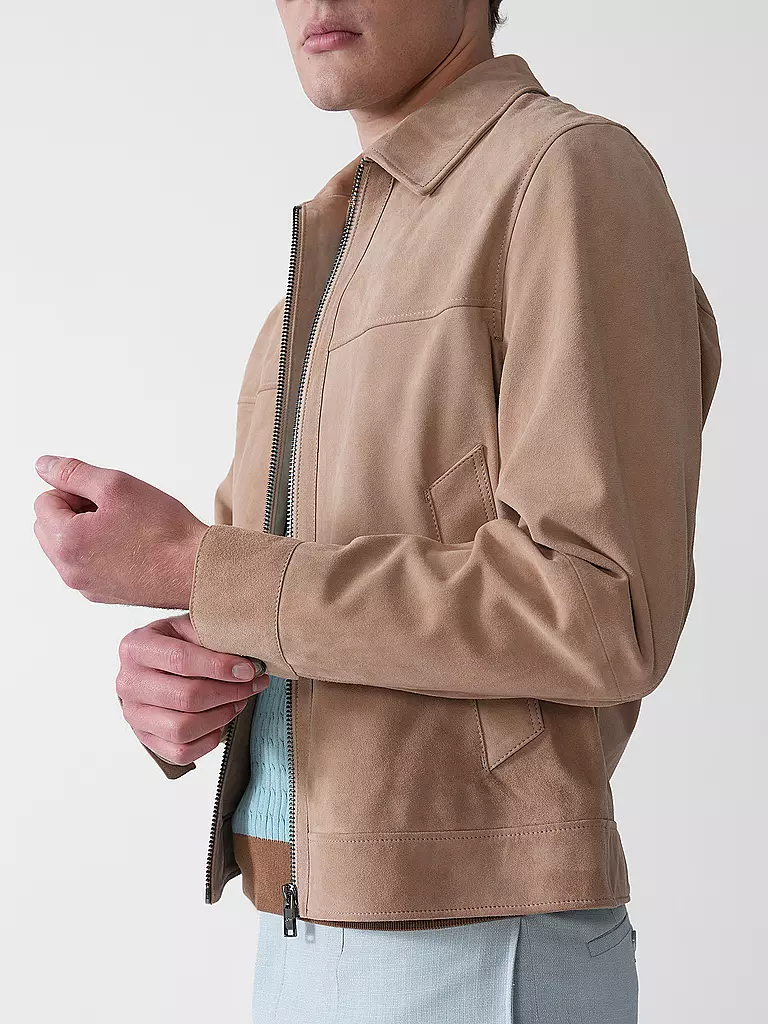 BOSS | Lederjacke H-MALBANO5 | grau