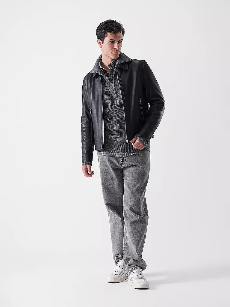 BOSS | Lederjacke H-MAPSON4 | schwarz