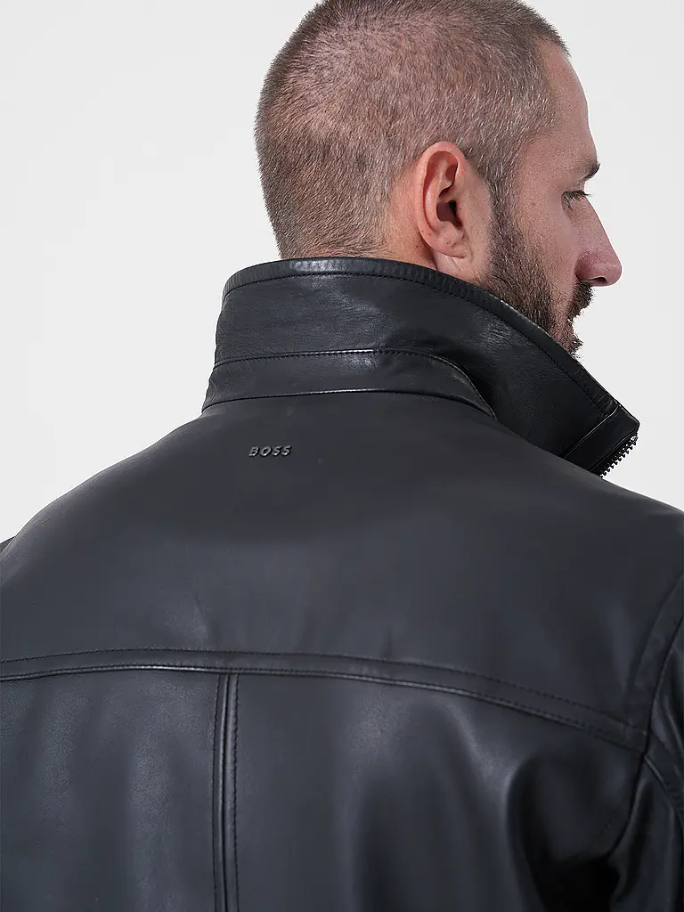 BOSS | Lederjacke JOREST  | schwarz