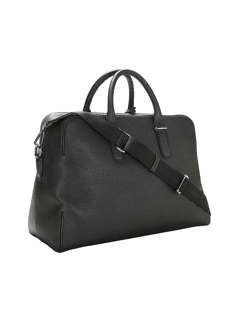 BOSS | Ledertasche - Weekender MADISON | schwarz